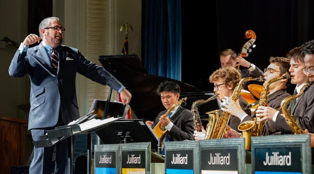 Andy Farber conducting the Juilliard Jazz ensemble